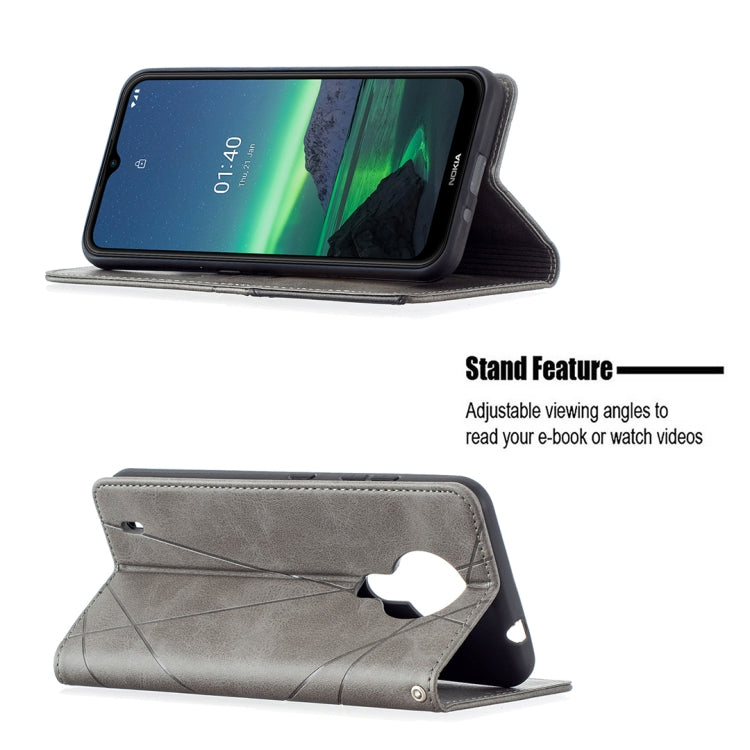 For Nokia 1.4 Rhombus Texture Horizontal Flip Magnetic Leather Case with Holder & Card Slots & Wallet