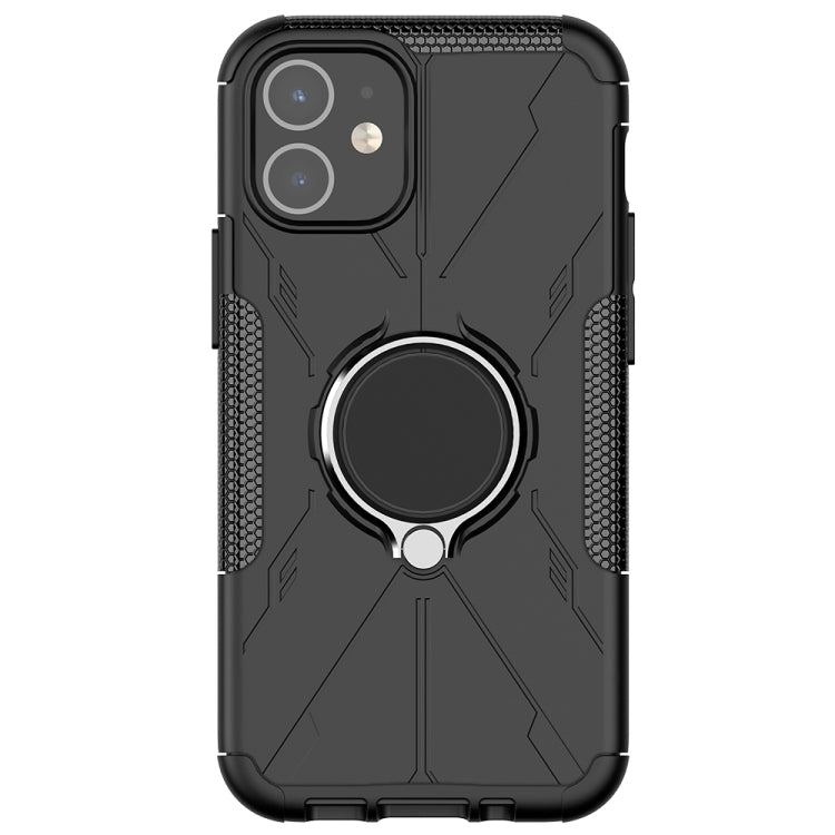 For iPhone 12 mini Machine Armor Bear Shockproof PC + TPU Protective Case with Ring Holder