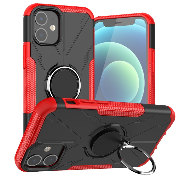 For iPhone 12 mini Machine Armor Bear Shockproof PC + TPU Protective Case with Ring Holder
