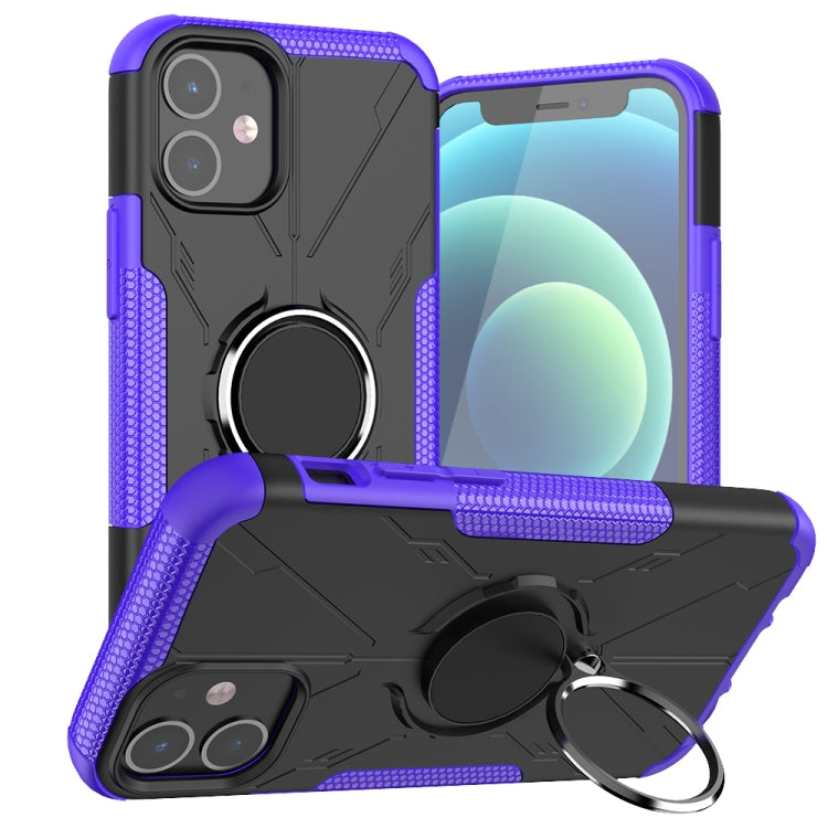 For iPhone 12 mini Machine Armor Bear Shockproof PC + TPU Protective Case with Ring Holder