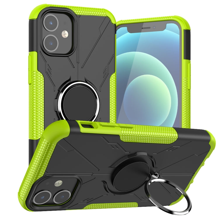 For iPhone 12 mini Machine Armor Bear Shockproof PC + TPU Protective Case with Ring Holder