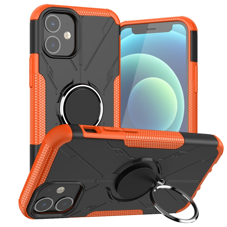 For iPhone 12 mini Machine Armor Bear Shockproof PC + TPU Protective Case with Ring Holder