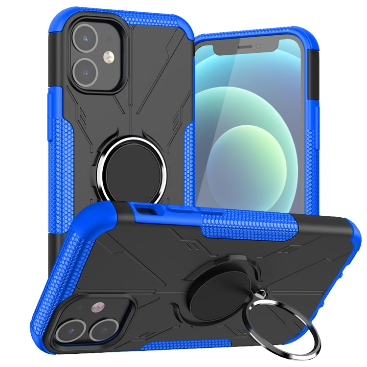 For iPhone 12 mini Machine Armor Bear Shockproof PC + TPU Protective Case with Ring Holder