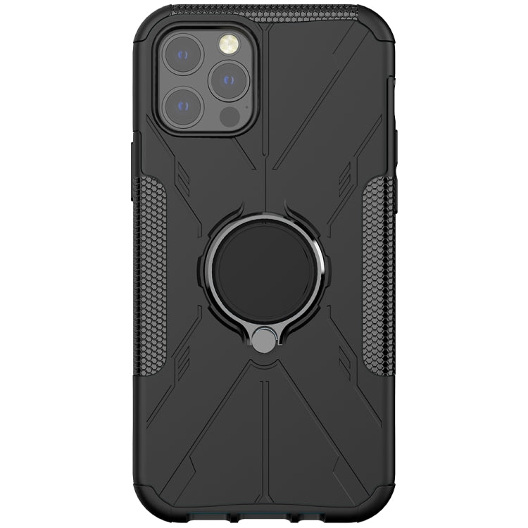 For iPhone 12 / 12 Pro Machine Armor Bear Shockproof PC + TPU Protective Case with Ring Holder