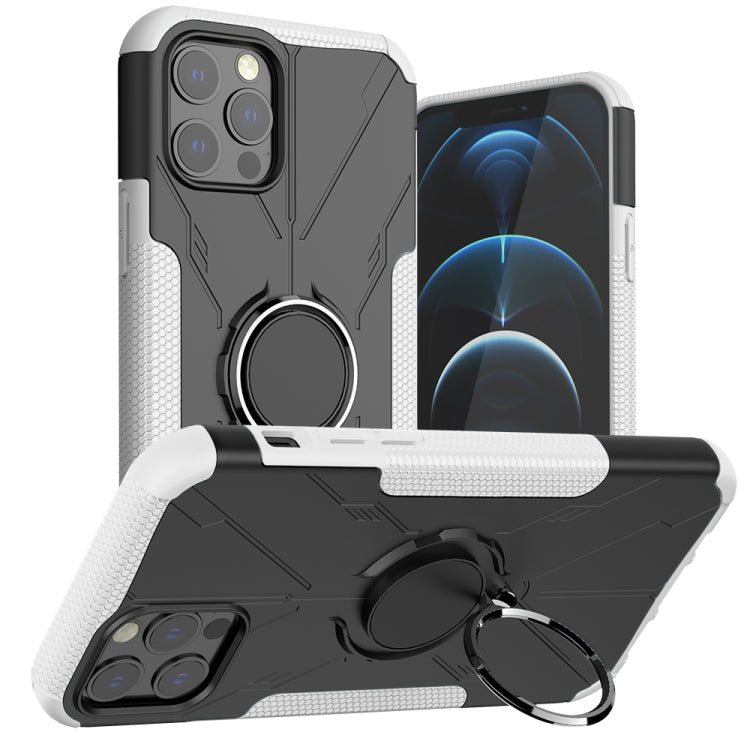 For iPhone 12 / 12 Pro Machine Armor Bear Shockproof PC + TPU Protective Case with Ring Holder