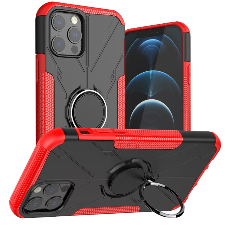 For iPhone 12 / 12 Pro Machine Armor Bear Shockproof PC + TPU Protective Case with Ring Holder