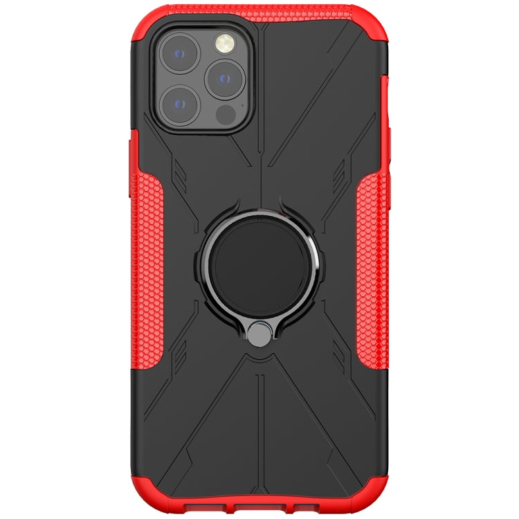 For iPhone 12 / 12 Pro Machine Armor Bear Shockproof PC + TPU Protective Case with Ring Holder