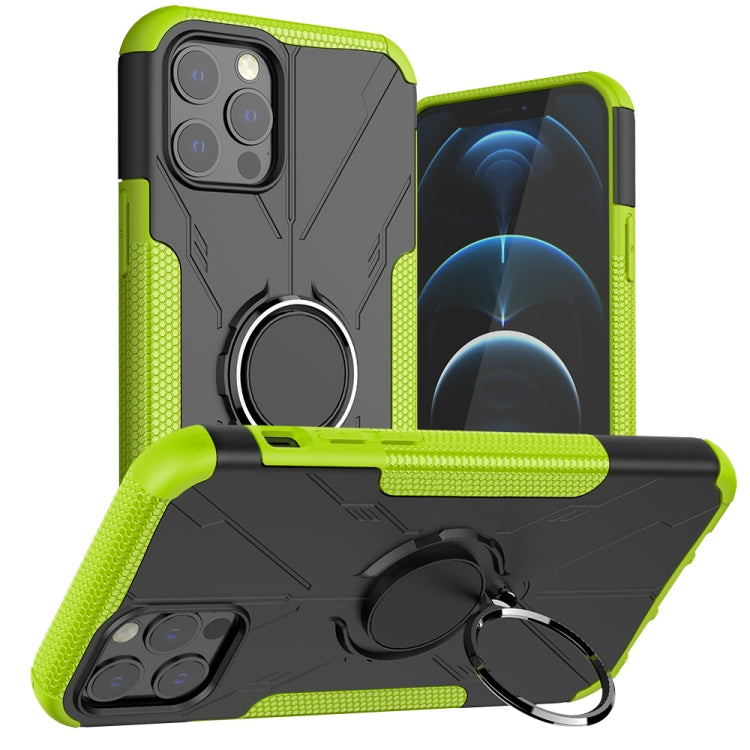 For iPhone 12 / 12 Pro Machine Armor Bear Shockproof PC + TPU Protective Case with Ring Holder