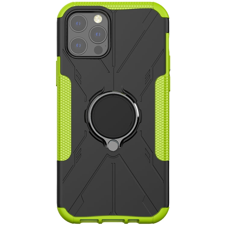 For iPhone 12 / 12 Pro Machine Armor Bear Shockproof PC + TPU Protective Case with Ring Holder