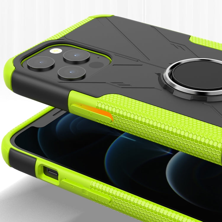 For iPhone 12 / 12 Pro Machine Armor Bear Shockproof PC + TPU Protective Case with Ring Holder