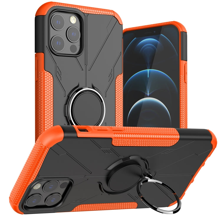For iPhone 12 / 12 Pro Machine Armor Bear Shockproof PC + TPU Protective Case with Ring Holder