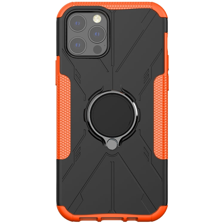 For iPhone 12 / 12 Pro Machine Armor Bear Shockproof PC + TPU Protective Case with Ring Holder