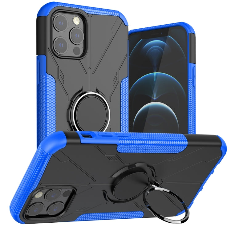 For iPhone 12 / 12 Pro Machine Armor Bear Shockproof PC + TPU Protective Case with Ring Holder