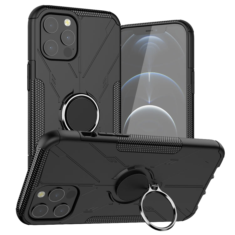 For iPhone 12 Pro Max Machine Armor Bear Shockproof PC + TPU Protective Case with Ring Holder