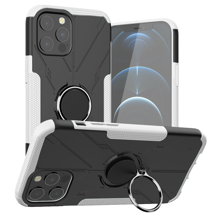 For iPhone 12 Pro Max Machine Armor Bear Shockproof PC + TPU Protective Case with Ring Holder
