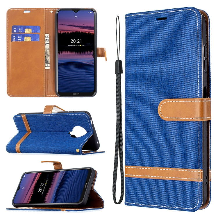 For Nokia G20 / G10 Color Matching Denim Texture Horizontal Flip Leather Case with Holder & Card Slots & Wallet & Lanyard