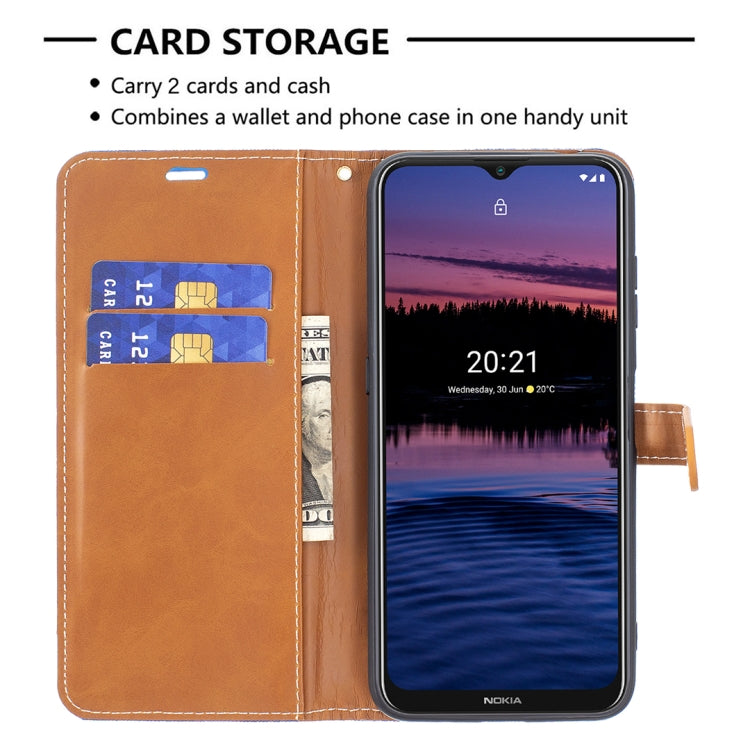 For Nokia G20 / G10 Color Matching Denim Texture Horizontal Flip Leather Case with Holder & Card Slots & Wallet & Lanyard