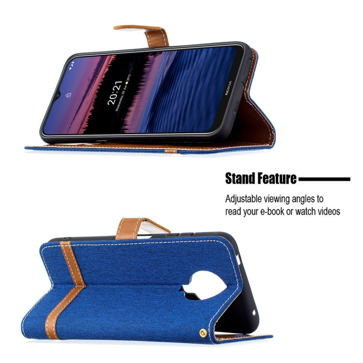 For Nokia G20 / G10 Color Matching Denim Texture Horizontal Flip Leather Case with Holder & Card Slots & Wallet & Lanyard