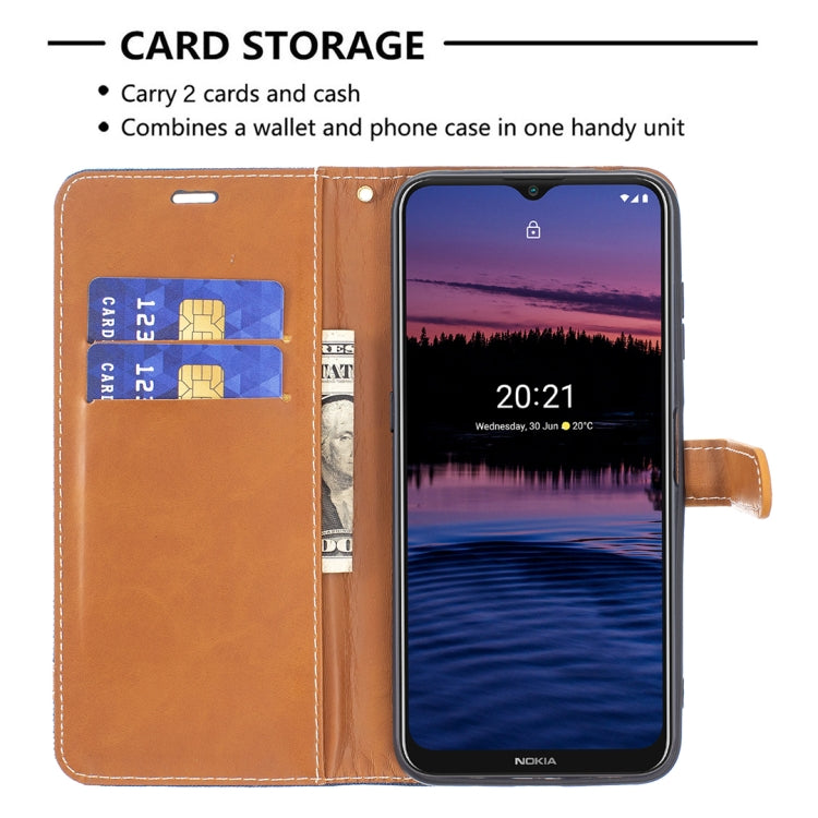 For Nokia G20 / G10 Color Matching Denim Texture Horizontal Flip Leather Case with Holder & Card Slots & Wallet & Lanyard