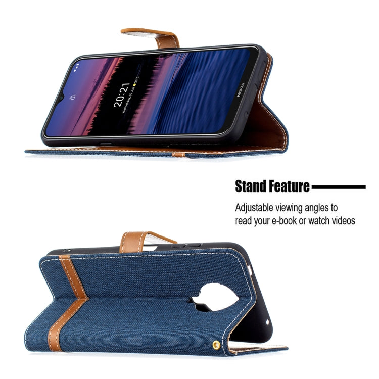 For Nokia G20 / G10 Color Matching Denim Texture Horizontal Flip Leather Case with Holder & Card Slots & Wallet & Lanyard
