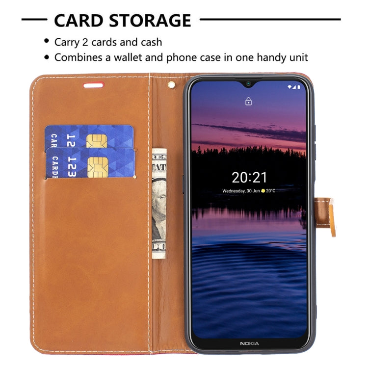 For Nokia G20 / G10 Color Matching Denim Texture Horizontal Flip Leather Case with Holder & Card Slots & Wallet & Lanyard