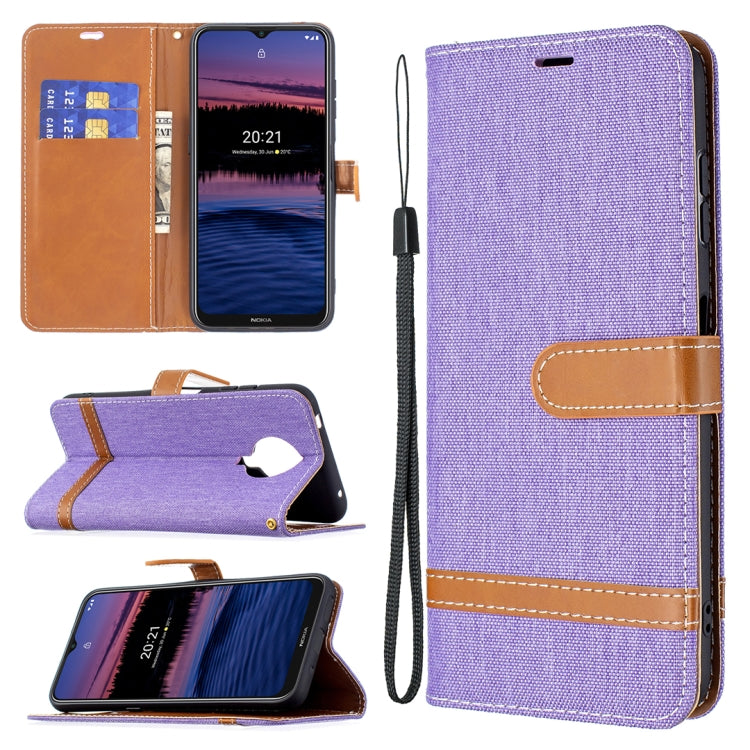 For Nokia G20 / G10 Color Matching Denim Texture Horizontal Flip Leather Case with Holder & Card Slots & Wallet & Lanyard