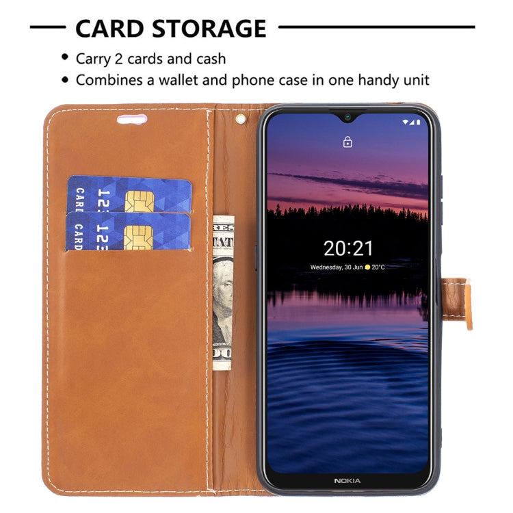 For Nokia G20 / G10 Color Matching Denim Texture Horizontal Flip Leather Case with Holder & Card Slots & Wallet & Lanyard
