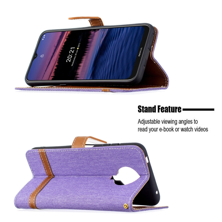 For Nokia G20 / G10 Color Matching Denim Texture Horizontal Flip Leather Case with Holder & Card Slots & Wallet & Lanyard