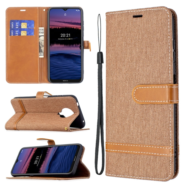 For Nokia G20 / G10 Color Matching Denim Texture Horizontal Flip Leather Case with Holder & Card Slots & Wallet & Lanyard