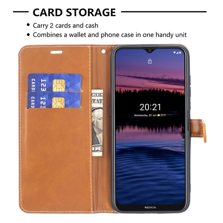 For Nokia G20 / G10 Color Matching Denim Texture Horizontal Flip Leather Case with Holder & Card Slots & Wallet & Lanyard