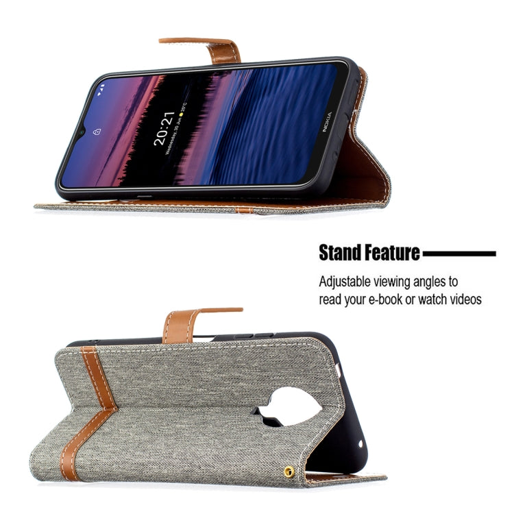 For Nokia G20 / G10 Color Matching Denim Texture Horizontal Flip Leather Case with Holder & Card Slots & Wallet & Lanyard