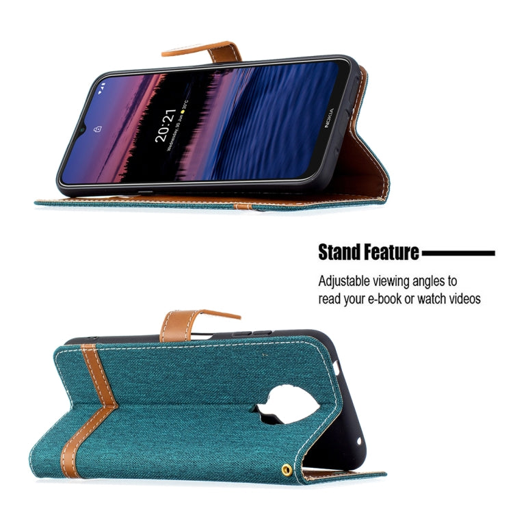 For Nokia G20 / G10 Color Matching Denim Texture Horizontal Flip Leather Case with Holder & Card Slots & Wallet & Lanyard