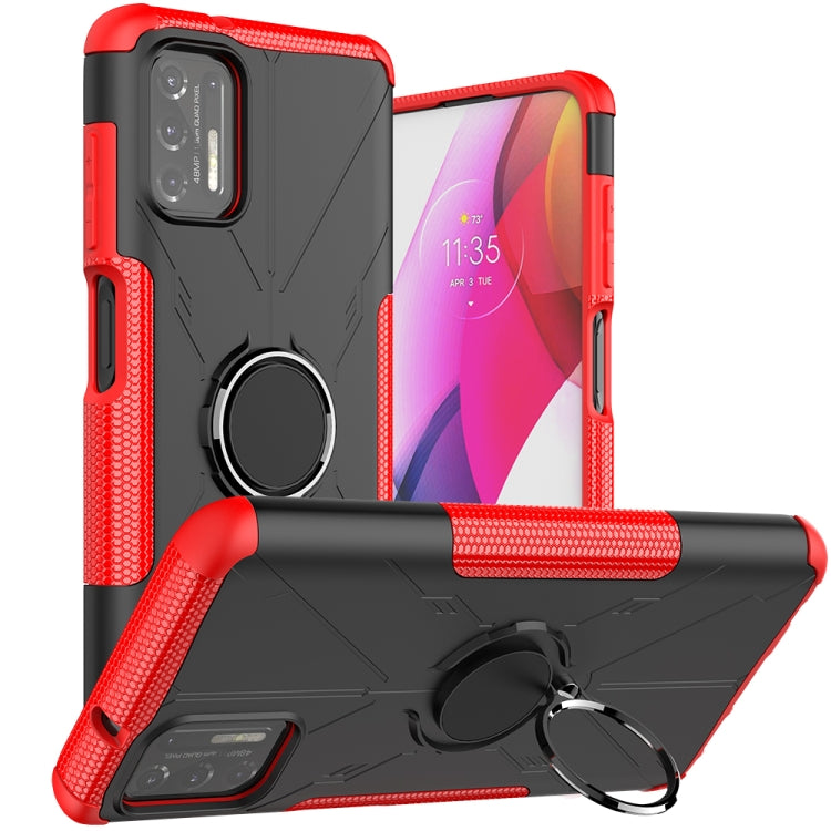 For Motorola Moto G Stylus (2021) Machine Armor Bear Shockproof PC + TPU Protective Case with Ring Holder