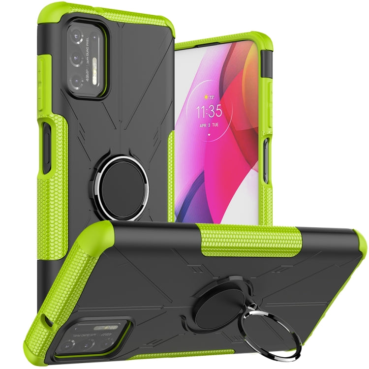 For Motorola Moto G Stylus (2021) Machine Armor Bear Shockproof PC + TPU Protective Case with Ring Holder