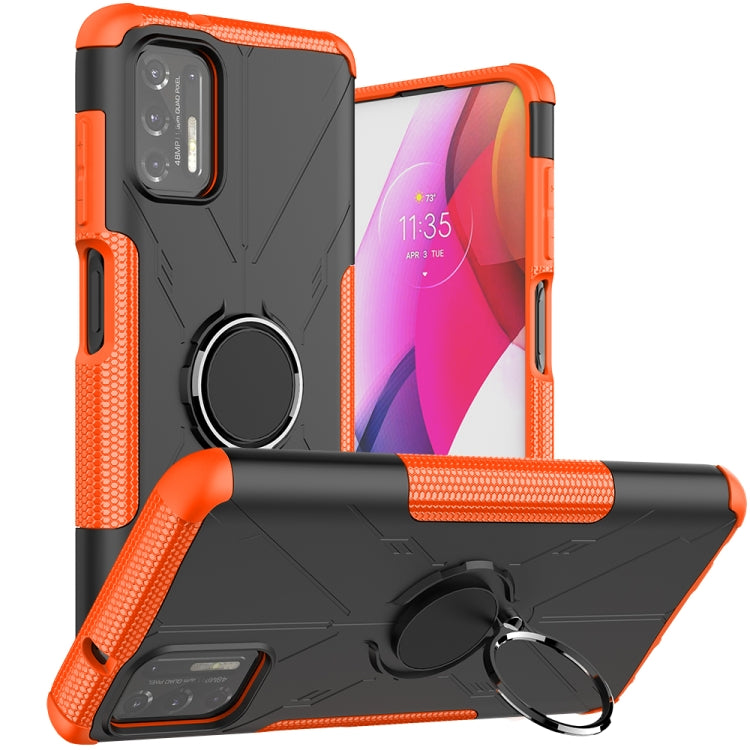 For Motorola Moto G Stylus (2021) Machine Armor Bear Shockproof PC + TPU Protective Case with Ring Holder