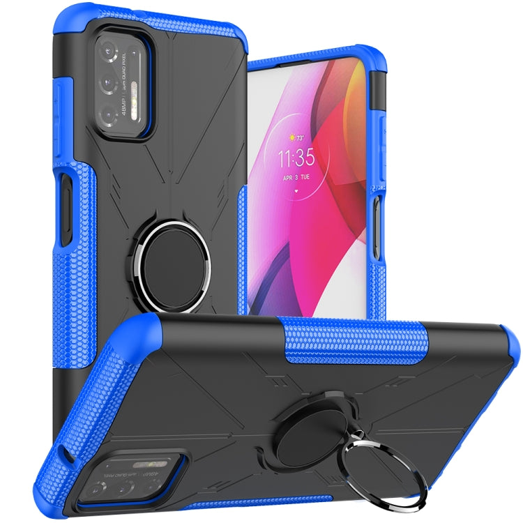 For Motorola Moto G Stylus (2021) Machine Armor Bear Shockproof PC + TPU Protective Case with Ring Holder