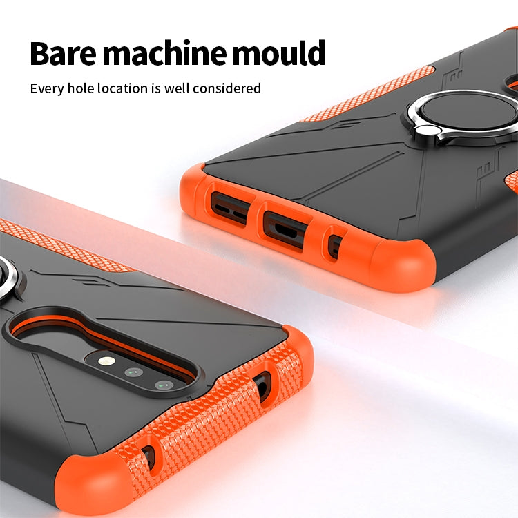 For Nokia 2.4 Machine Armor Bear Shockproof PC + TPU Protective Case with Ring Holder