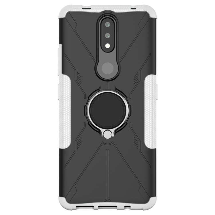 For Nokia 2.4 Machine Armor Bear Shockproof PC + TPU Protective Case with Ring Holder