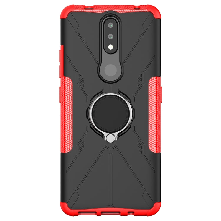 For Nokia 2.4 Machine Armor Bear Shockproof PC + TPU Protective Case with Ring Holder