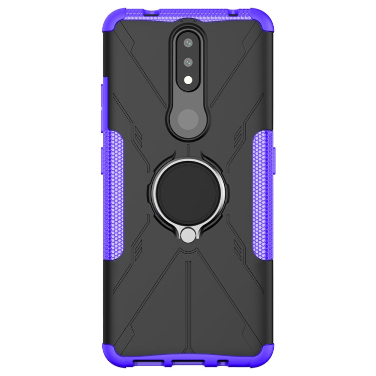 For Nokia 2.4 Machine Armor Bear Shockproof PC + TPU Protective Case with Ring Holder