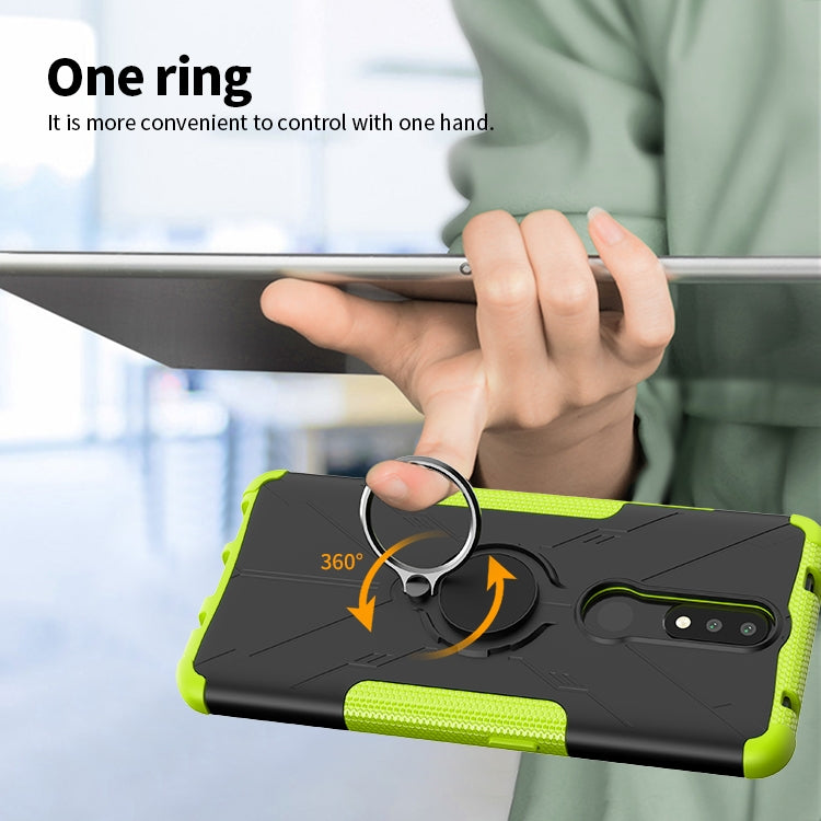 For Nokia 2.4 Machine Armor Bear Shockproof PC + TPU Protective Case with Ring Holder