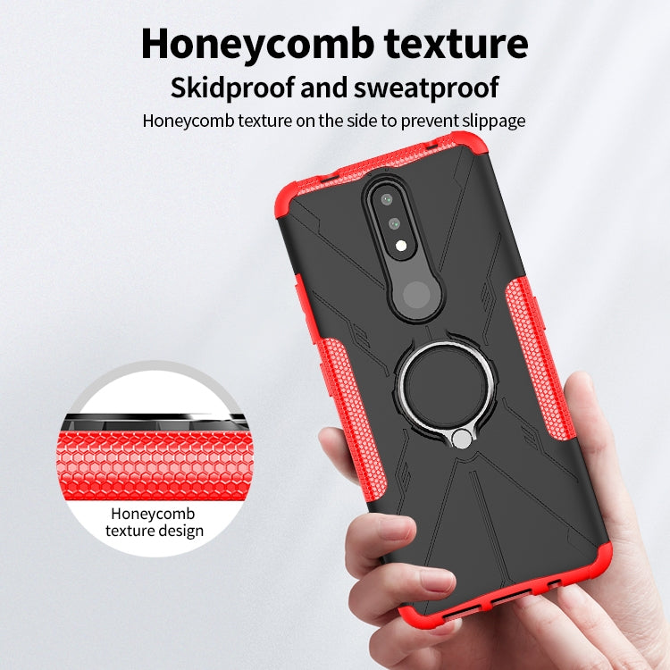 For Nokia 2.4 Machine Armor Bear Shockproof PC + TPU Protective Case with Ring Holder
