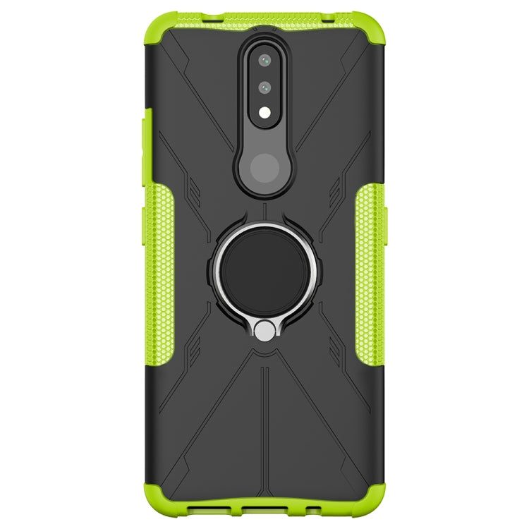 For Nokia 2.4 Machine Armor Bear Shockproof PC + TPU Protective Case with Ring Holder