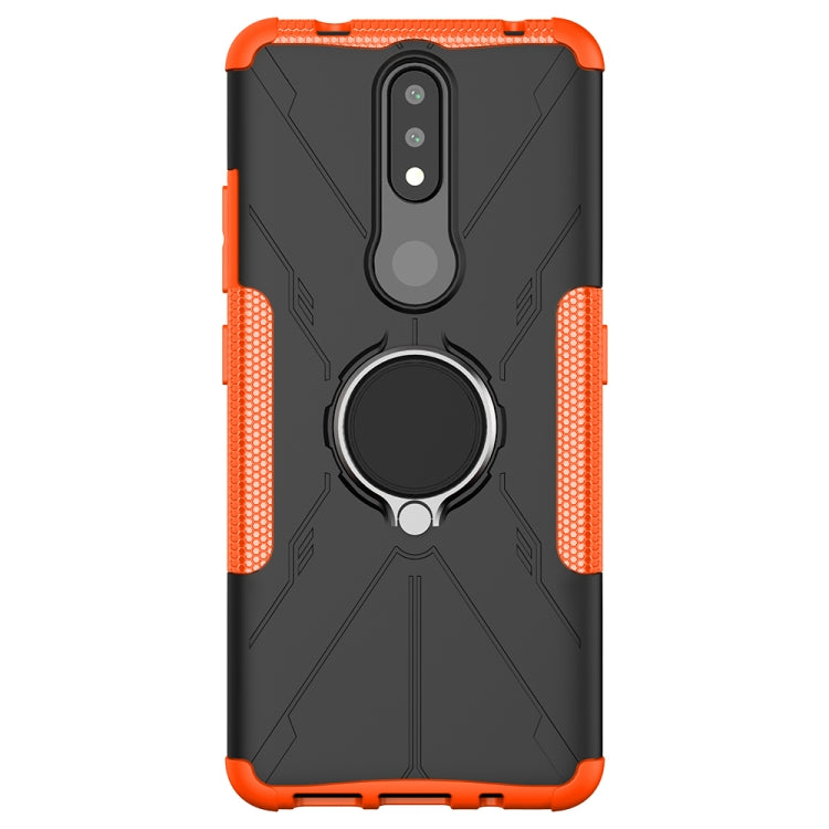 For Nokia 2.4 Machine Armor Bear Shockproof PC + TPU Protective Case with Ring Holder