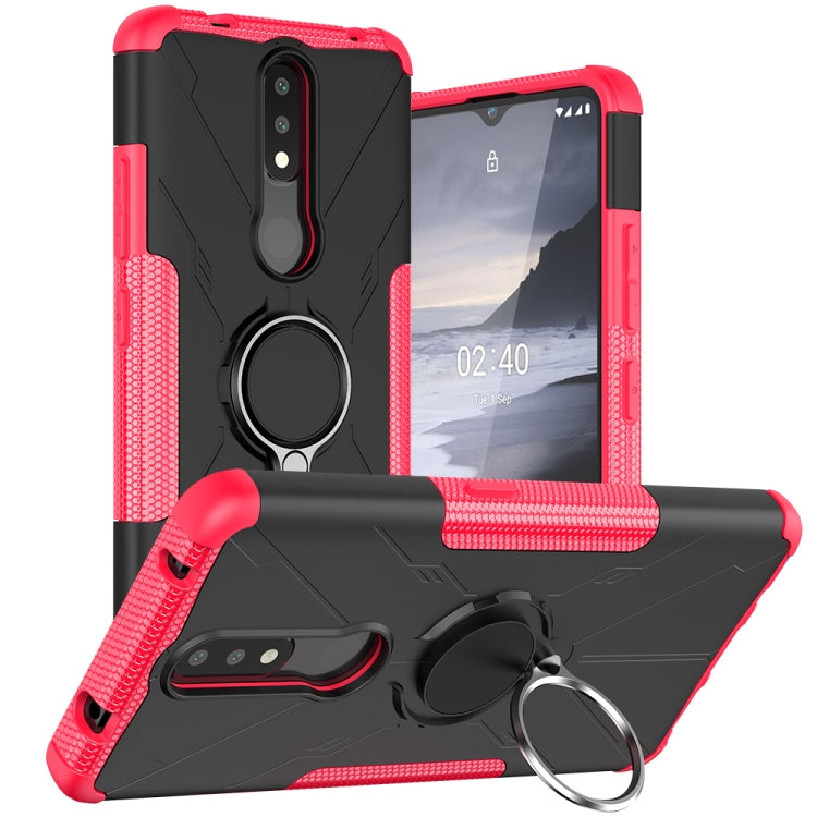 For Nokia 2.4 Machine Armor Bear Shockproof PC + TPU Protective Case with Ring Holder