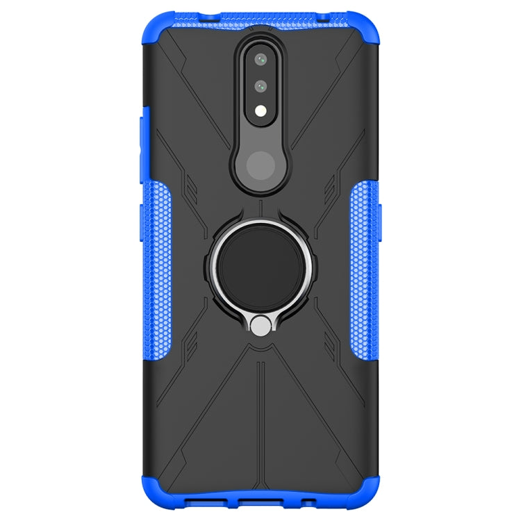 For Nokia 2.4 Machine Armor Bear Shockproof PC + TPU Protective Case with Ring Holder