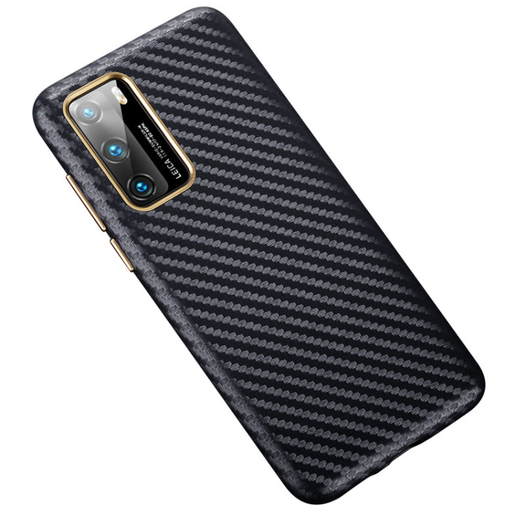 For Huawei P40 Carbon Fiber Leather Texture Kevlar Anti-fall Phone Protective Case