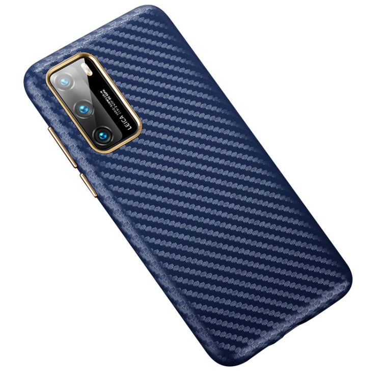 For Huawei P40 Carbon Fiber Leather Texture Kevlar Anti-fall Phone Protective Case