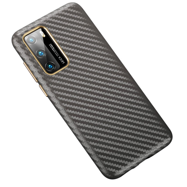 For Huawei P40 Carbon Fiber Leather Texture Kevlar Anti-fall Phone Protective Case