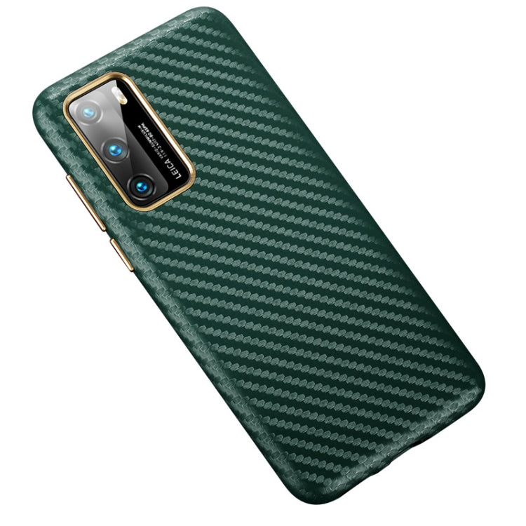 For Huawei P40 Carbon Fiber Leather Texture Kevlar Anti-fall Phone Protective Case
